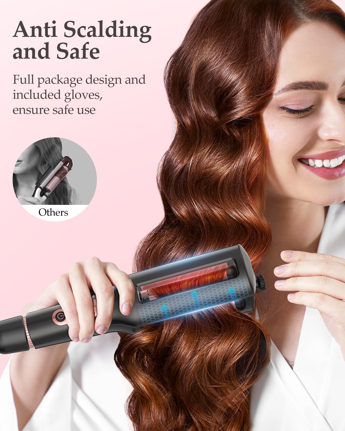 4 in 1 Adjustable Wave Curling Iron 22-38mm Ceramic Ionic Beach Hair Waver