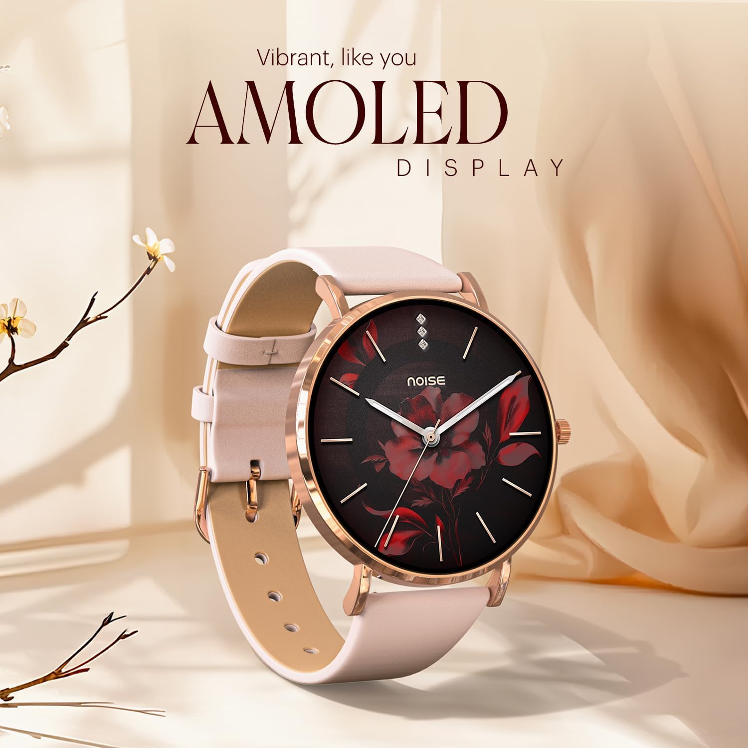 Womens Rose Smart Watch AMOLED 100 Sport Modes
