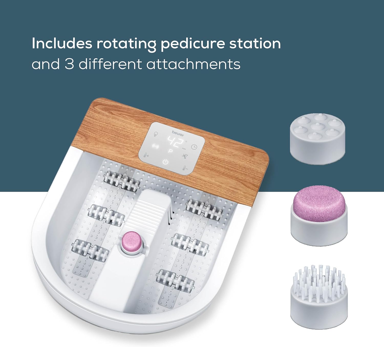 Heated Foot Spa Bath Touch Screen LED Bubble Massage Pedicure