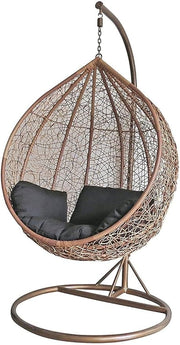 Rattan Egg Swing Chair Brown Outdoor Hanging Seat Cover