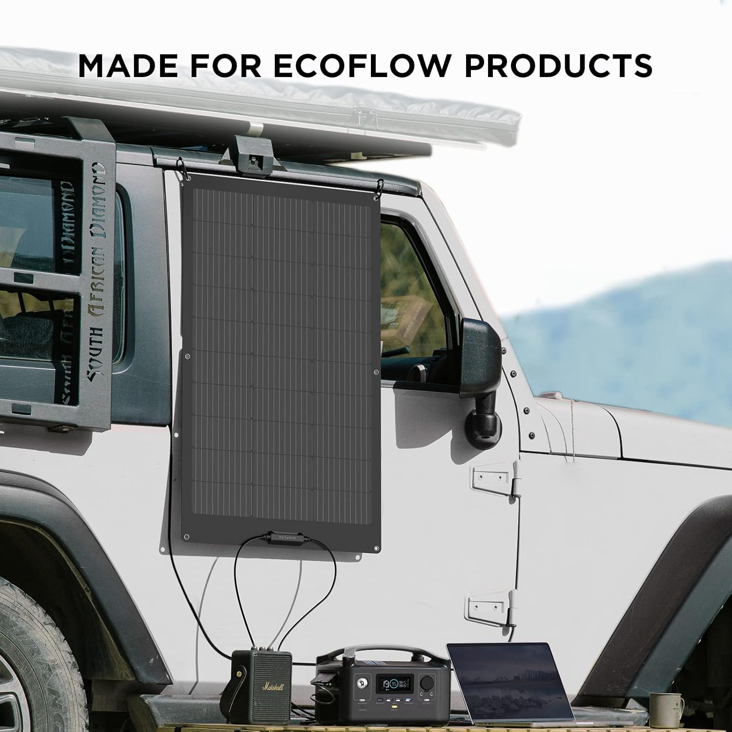 100W Flexible Solar Panel IP68 Lightweight Mono RV Roof Boat