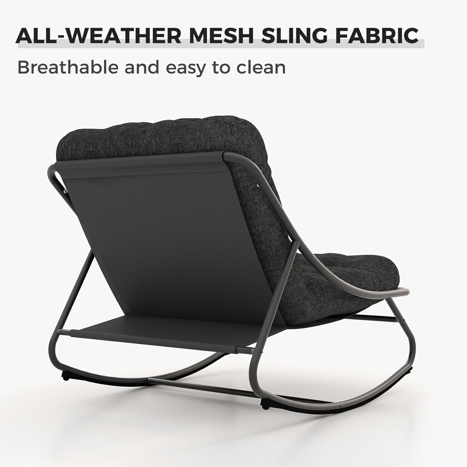 Outdoor Rocking Chair with Cushion Garden Lounge Dark Grey