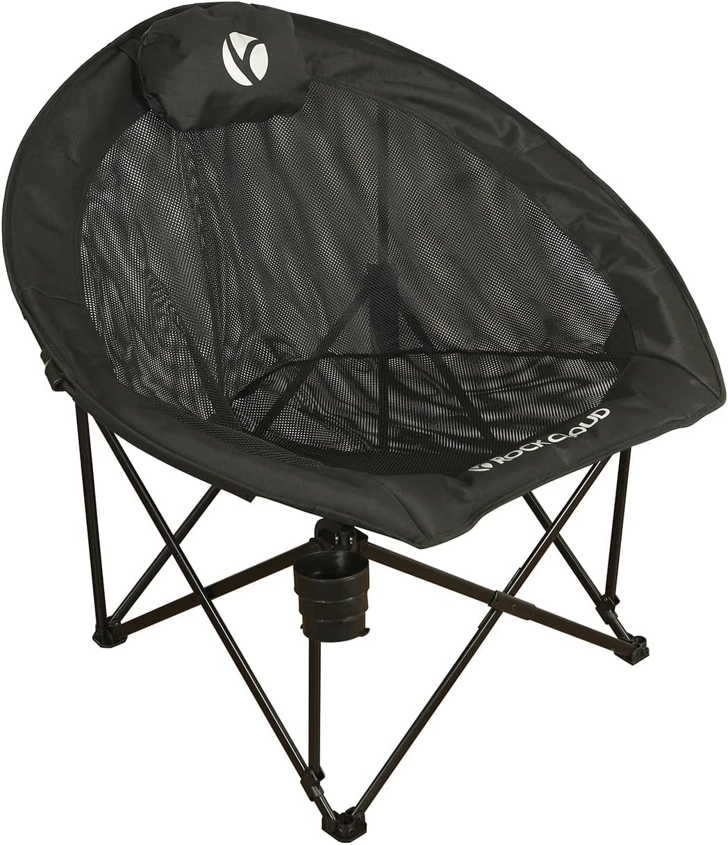 Portable Camping Chair Foldable Outdoor Seat Black