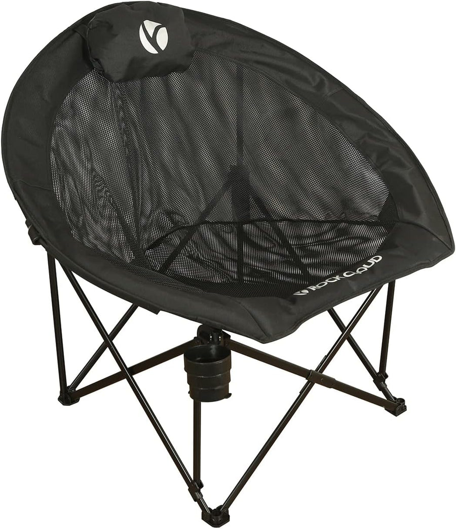 Portable Camping Chair Foldable Outdoor Seat Black