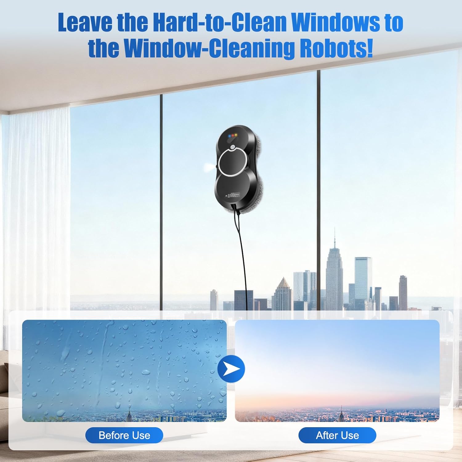 Window Cleaner Robot 5600Pa Smart Auto Spray Glass Cleaner