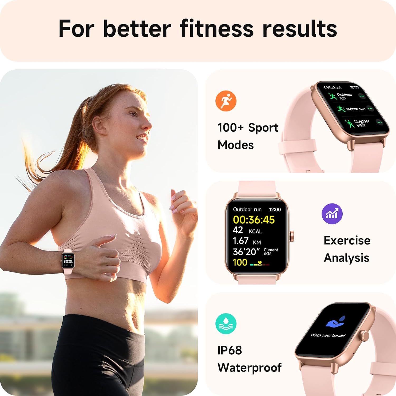 Ladies Smart Watch Alexa Call 110 Sports IP68