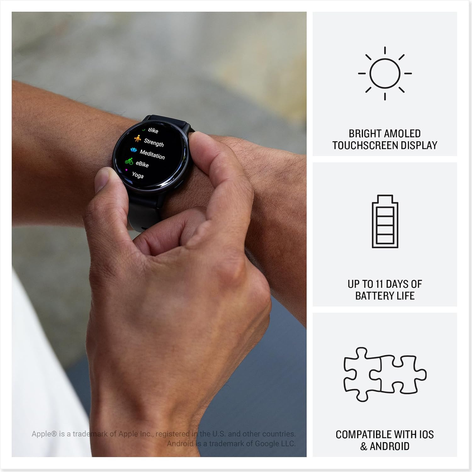 AMOLED GPS Smart Watch Health Fitness Tracker