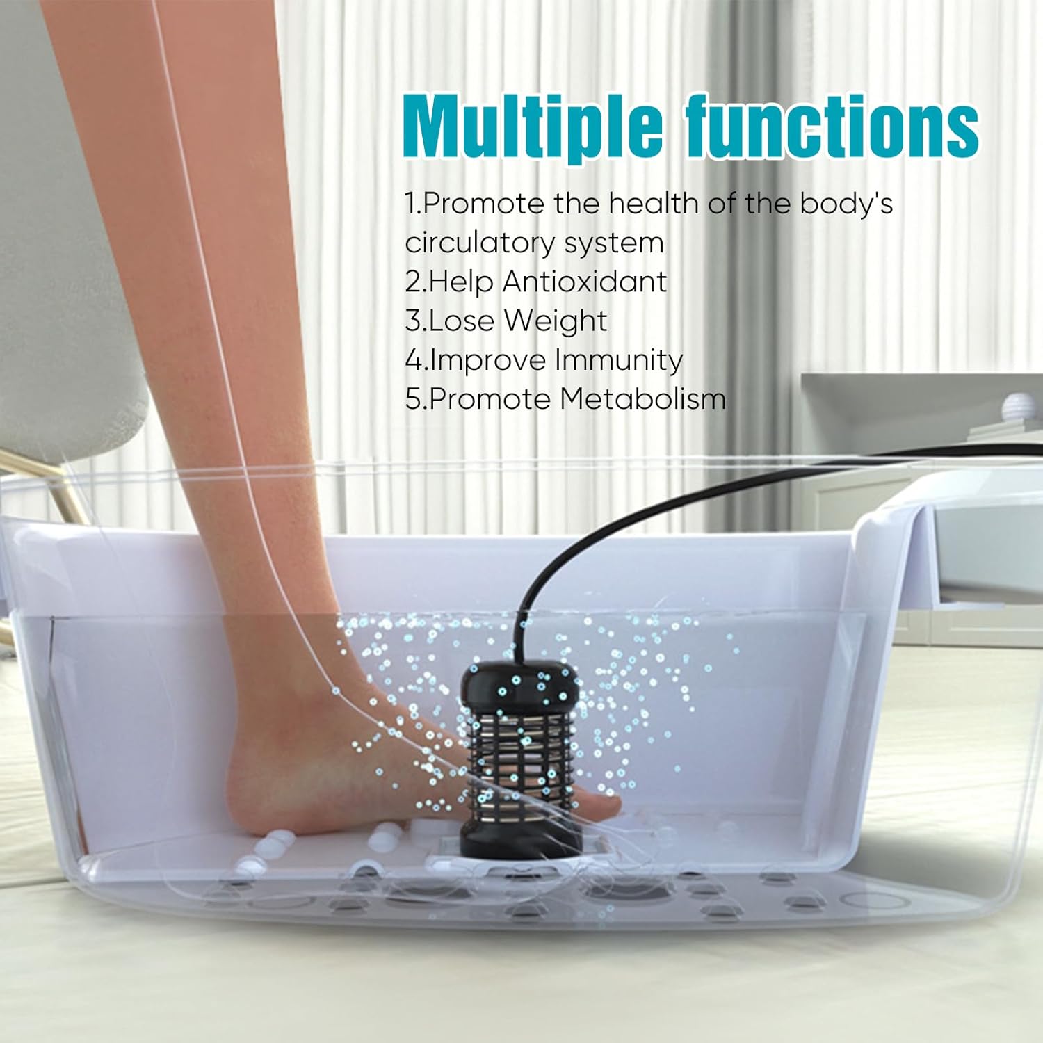 Portable Ionic Detox Foot Bath Spa Machine with Basin Timer