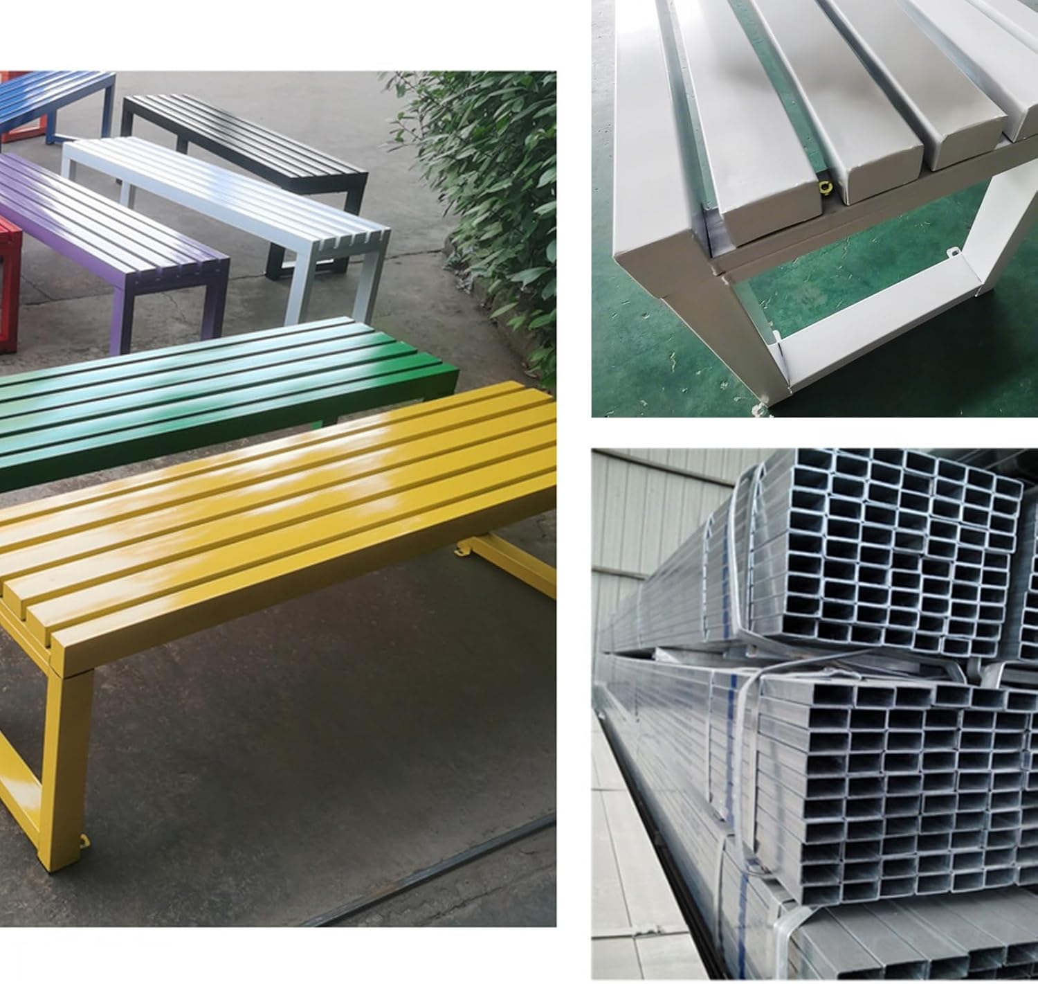 Metal Garden Bench Backless 2 Seater Outdoor Patio Seat 100cm