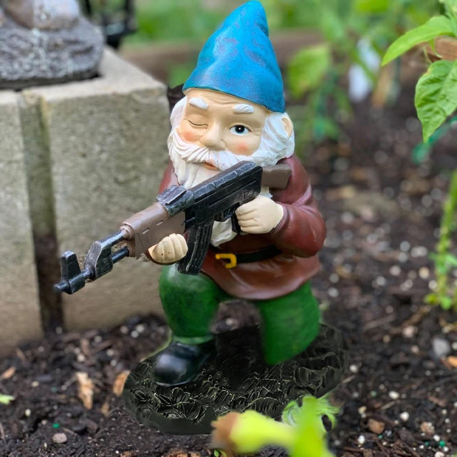 Military Garden Gnome Statue Soldier Resin Outdoor Lawn Decor