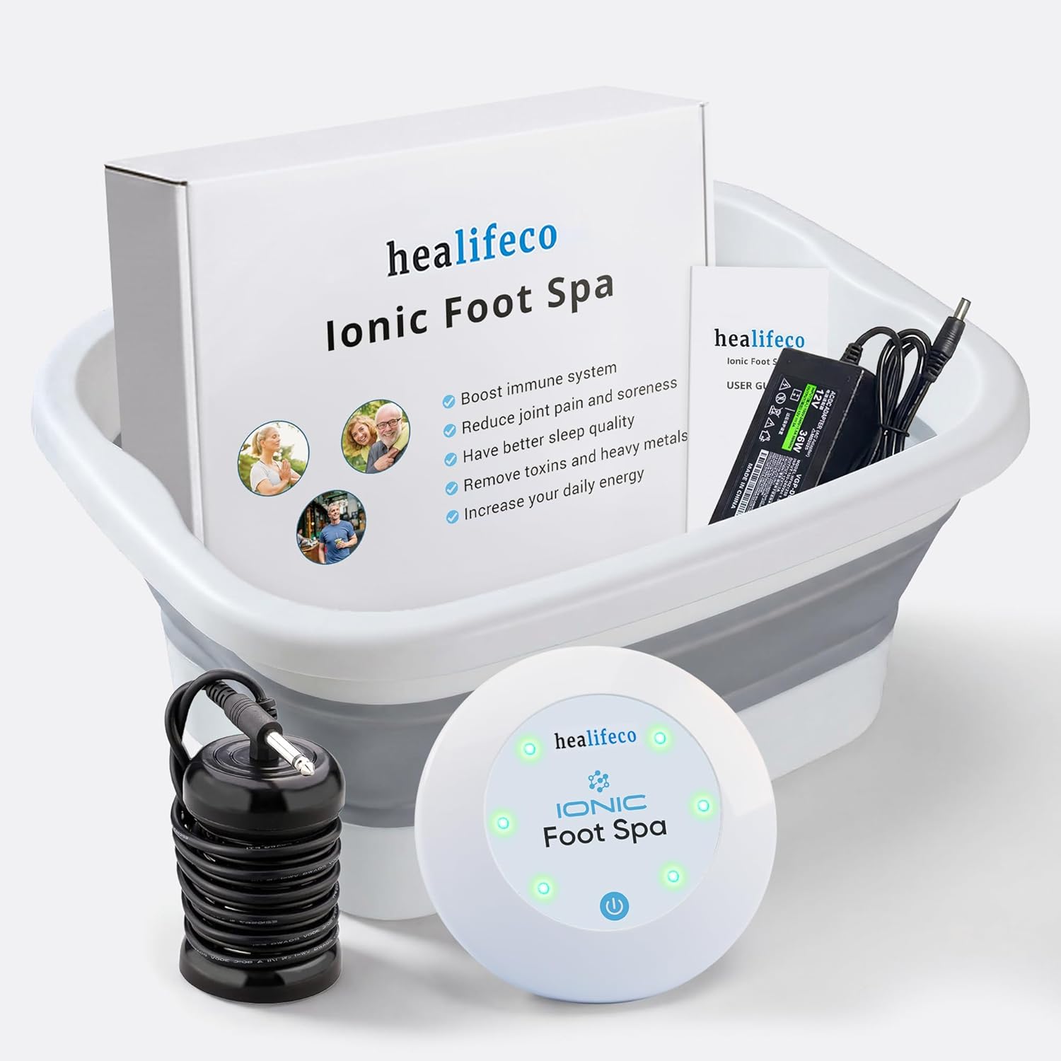 Ionic Foot Spa Detox Bath with Basin Ion Therapy Relax Home