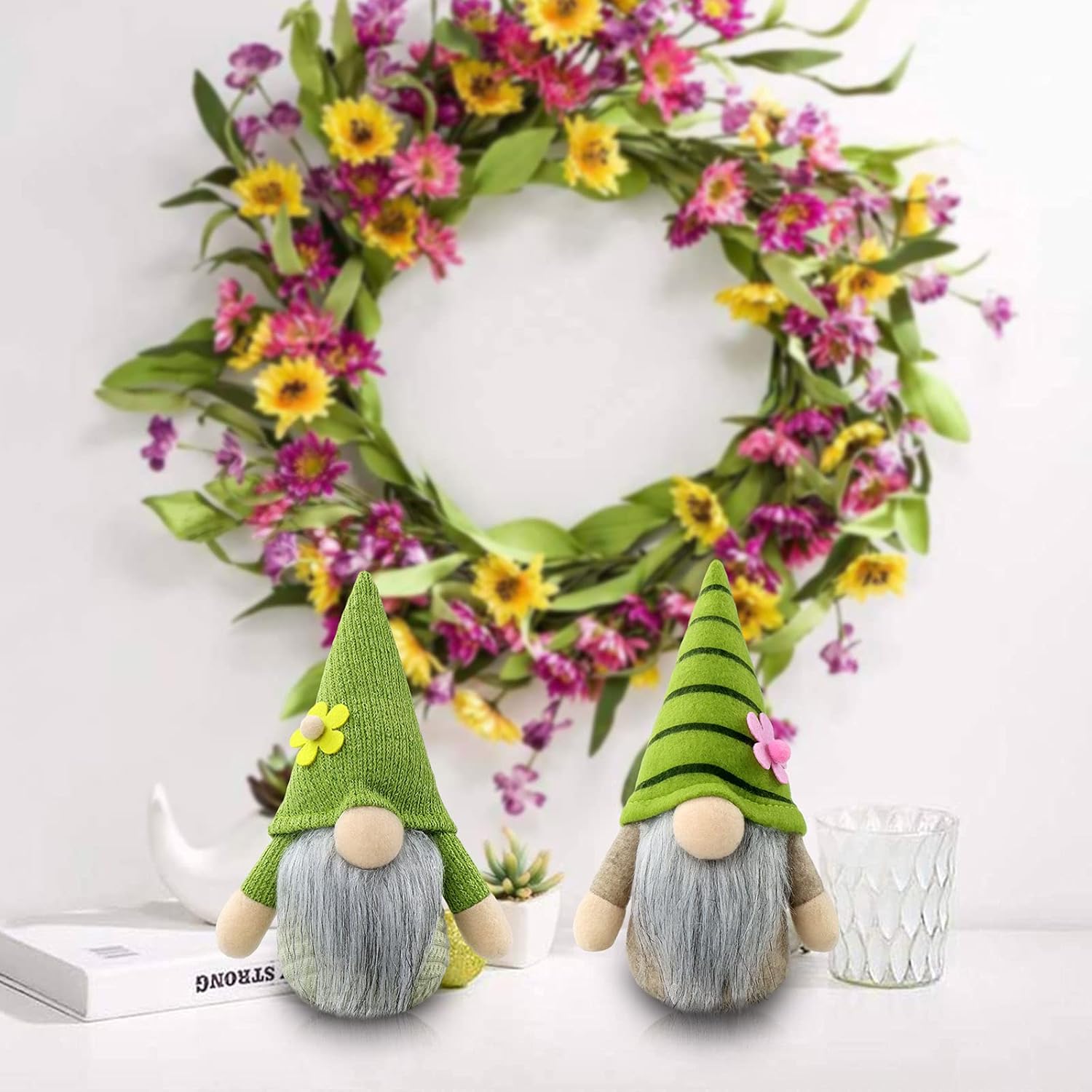 2Pcs Flower Gonk Gnomes Plush Spring Easter Home Decor