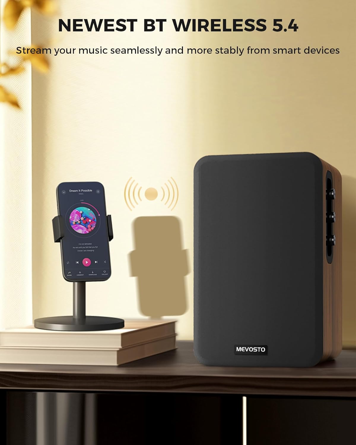 Active Bookshelf Speakers 36W RMS Bluetooth 5.4 5in Woofer USB RCA