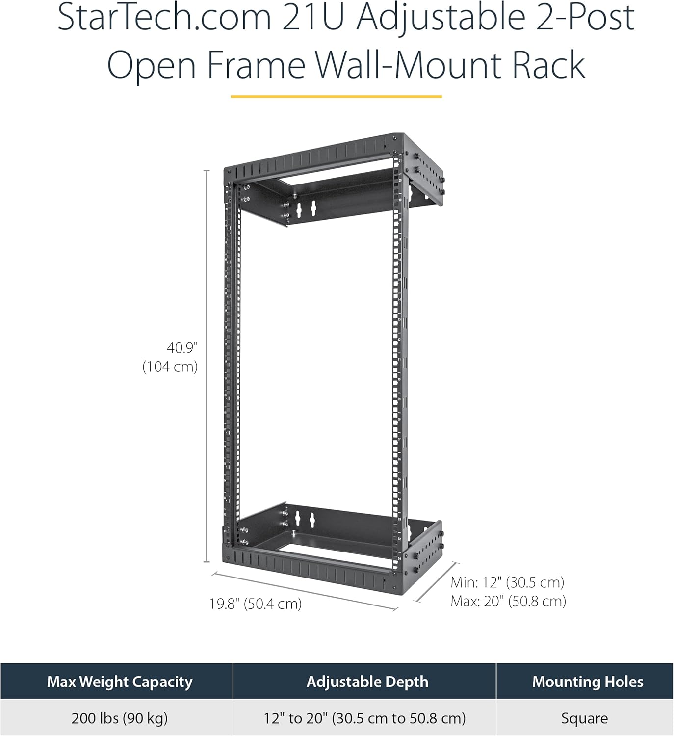 21U Wall Mount Network Rack 19 Inch Adjustable Open Frame