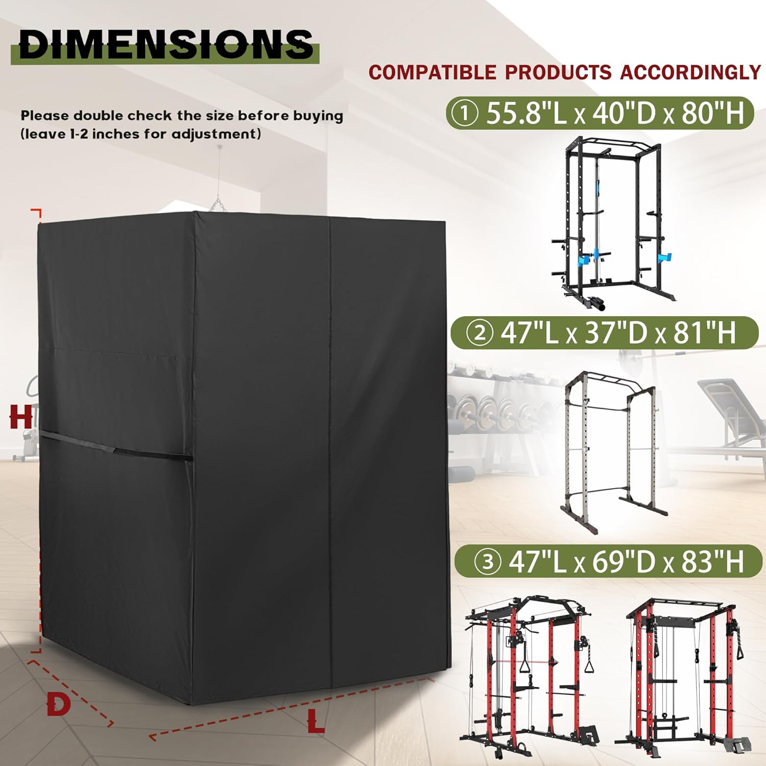 Waterproof Squat Rack Cover Power Cage Gym Rack Protector