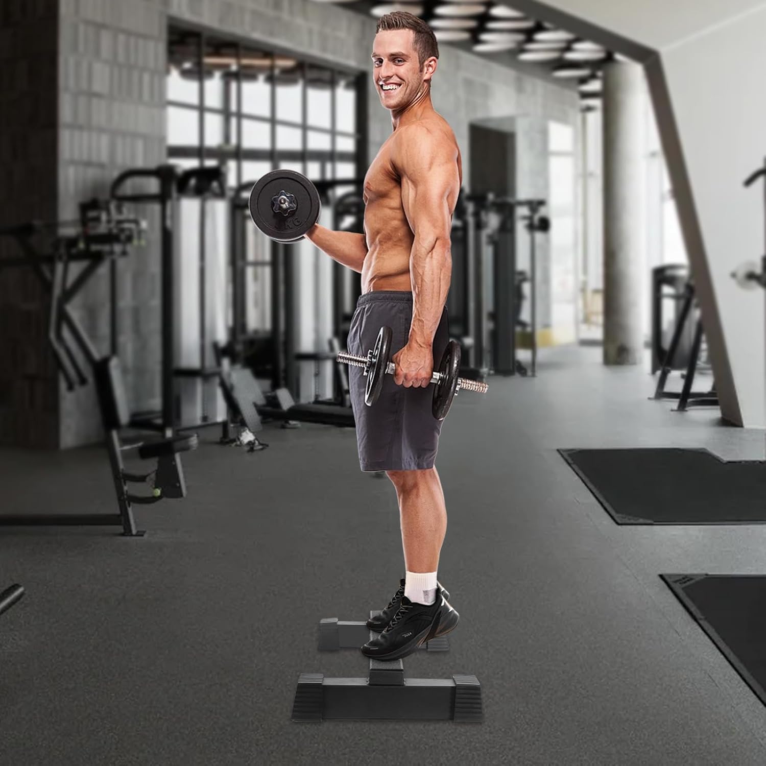 Steel Calf Raise Bar Squat Foot Block Calf Stretch Trainer