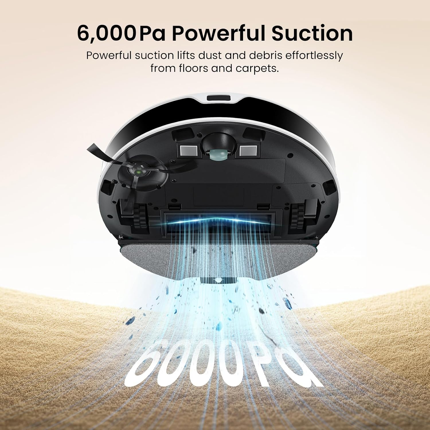 Robot Vacuum Mop 6000Pa Self Empty 75 Day Auto Dust Smart Mapping WiFi
