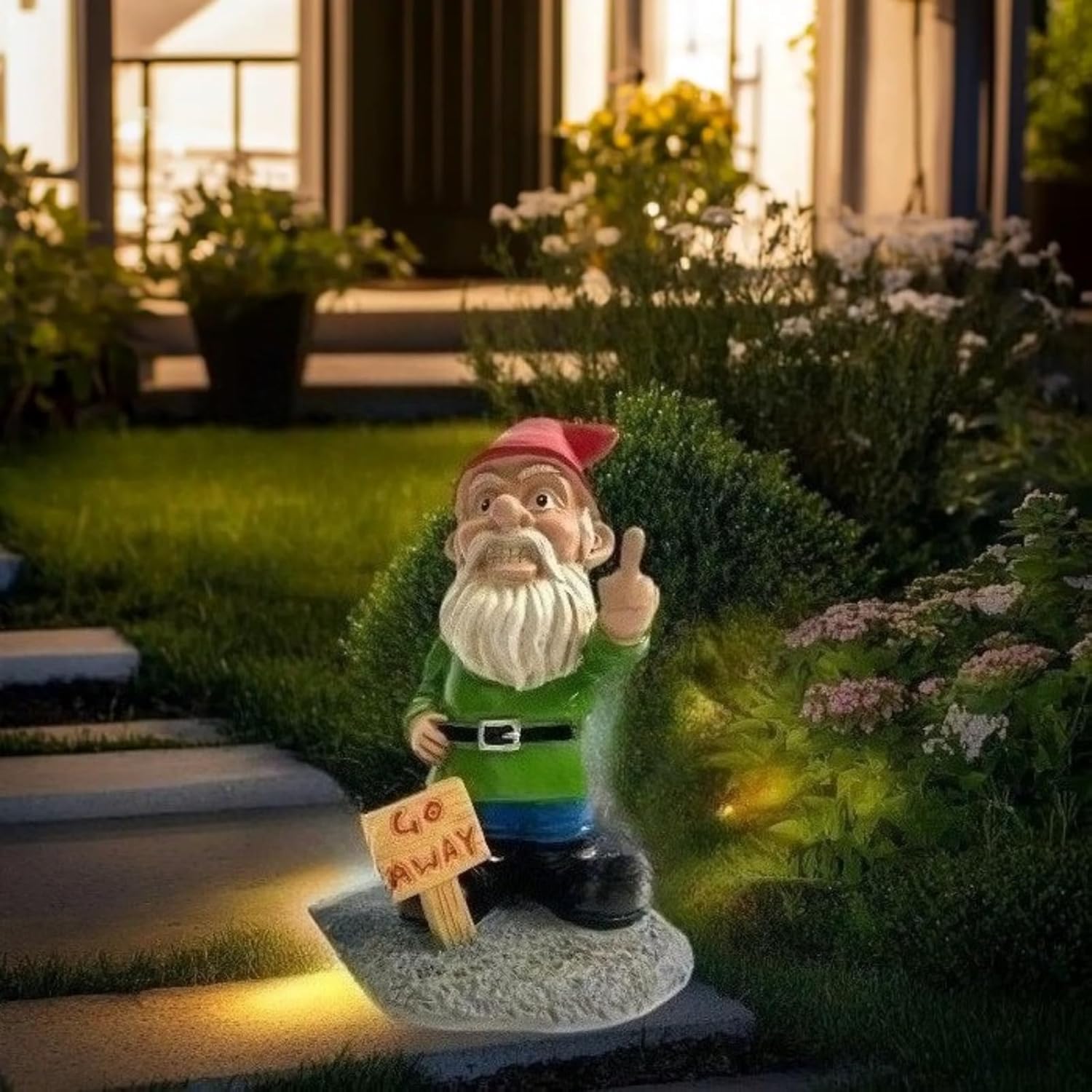 Funny Garden Gnome Statue Resin Outdoor Patio Yard Decor