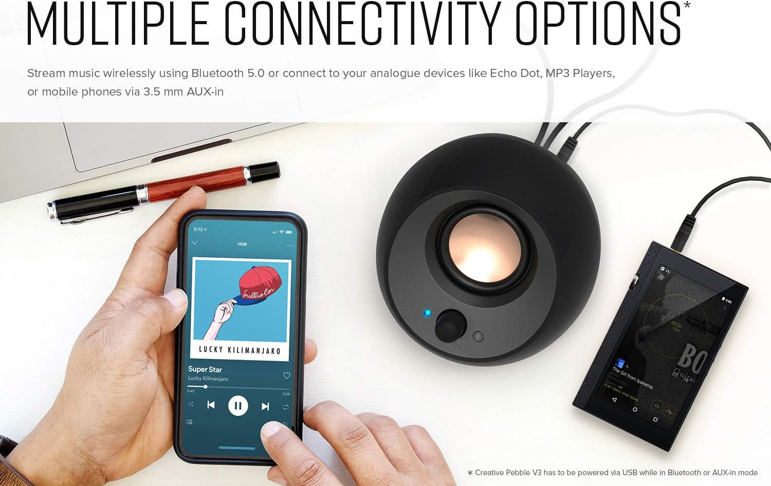 Desktop Computer Speakers USB Bluetooth Stereo Clear Dialog