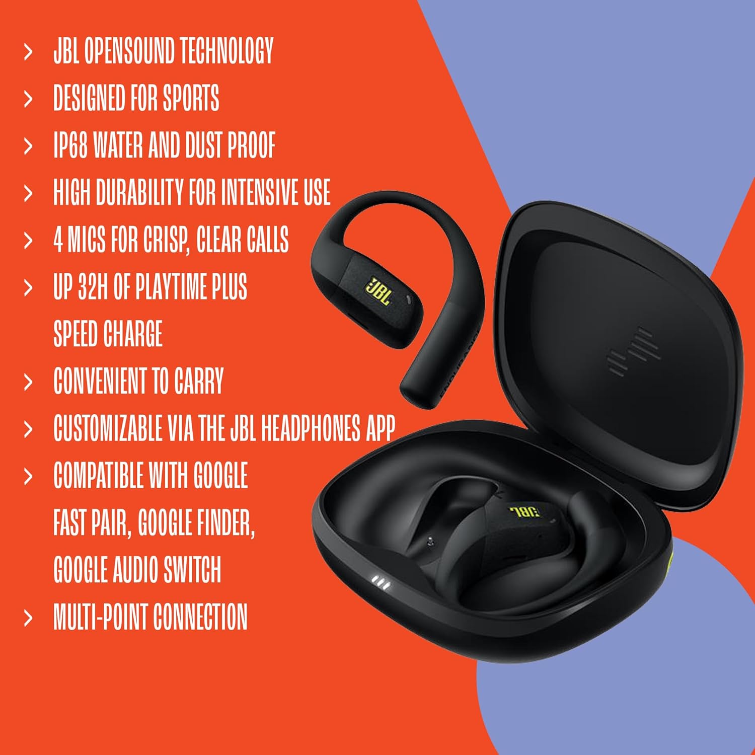 Open Ear Wireless Sport Earbuds Ear Hook IP68 Waterproof 32 Hour