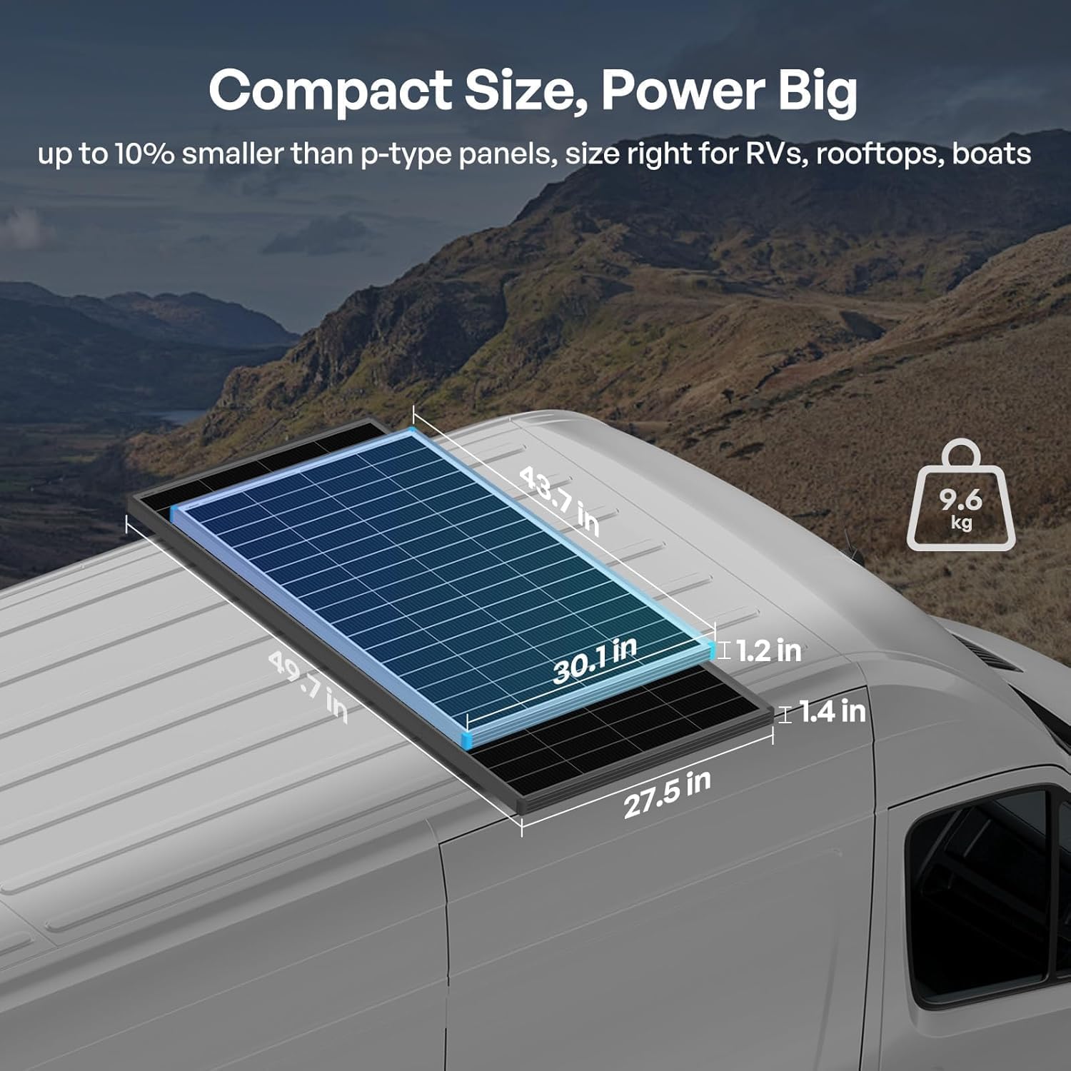400W Solar Panel Kit 2x200W N Type Anti Shading RV Roof