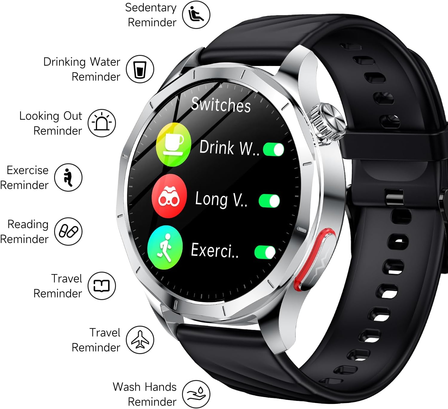 ECG Smart Watch Blood Pressure Call AMOLED SOS