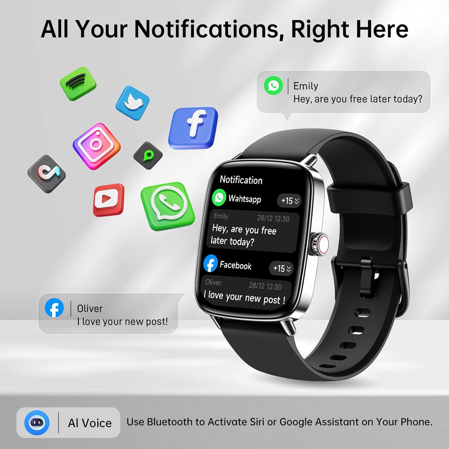 Mens Smart Watch Bluetooth Call 110 Sports IP68 Tracker