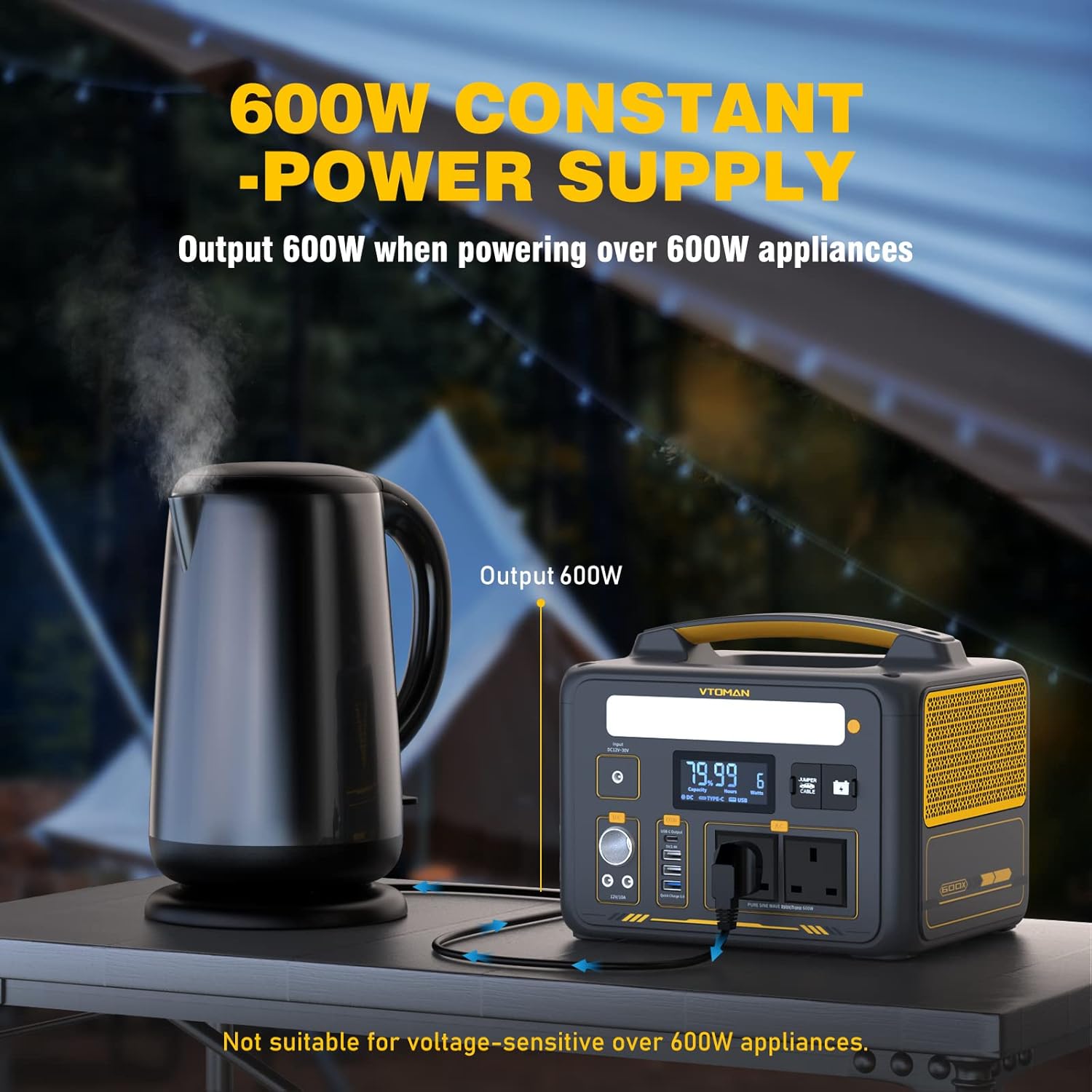 600W Portable Power Station 299Wh Solar Generator 200W