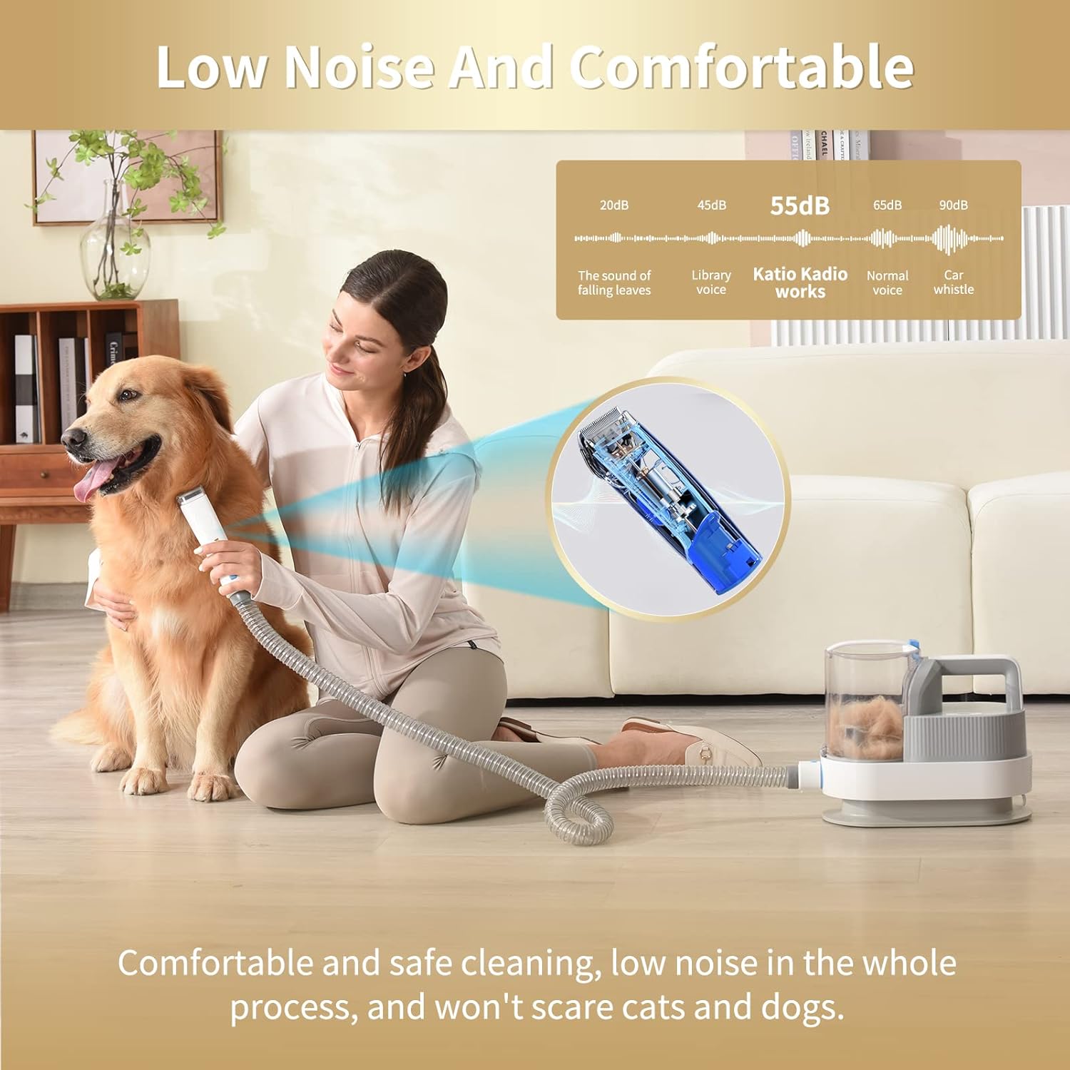 Dog Grooming Kit Vacuum 2.5L Low Noise 6 Tool Clippers
