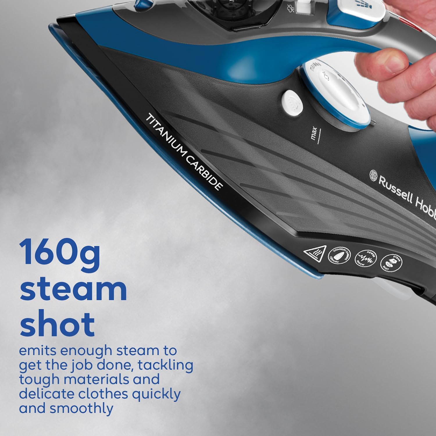 2600W Steam Iron 160g Steam Shot Titanium Ceramic Soleplate 330ml Tank