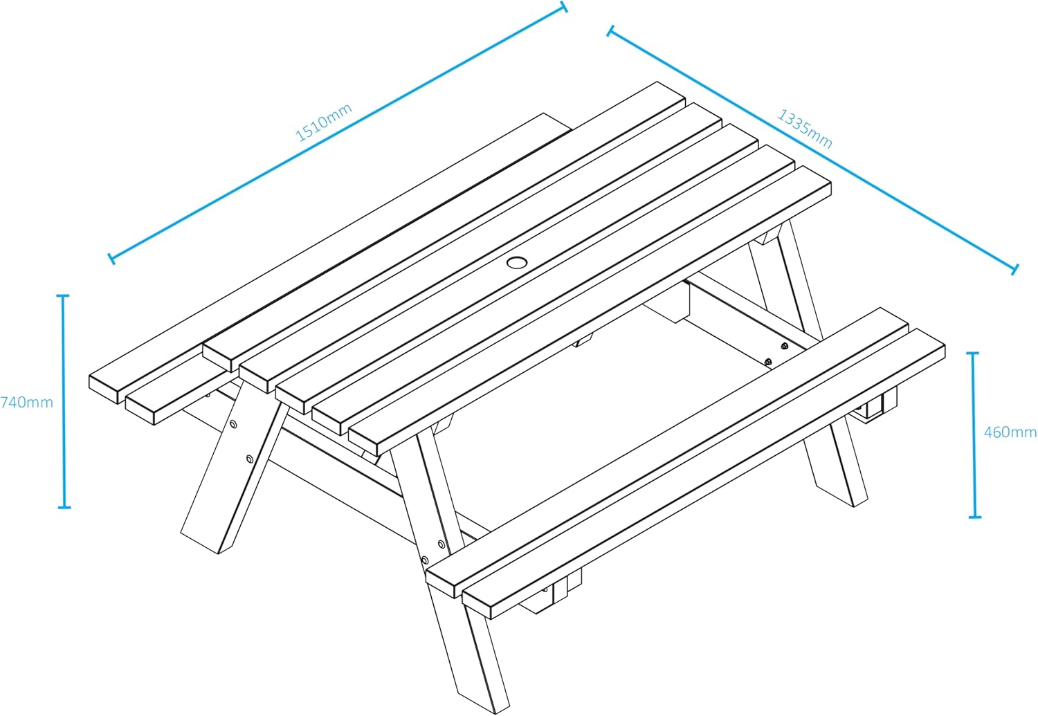 6 Person Picnic Table Recycled Plastic A Frame Outdoor Park Bench Set