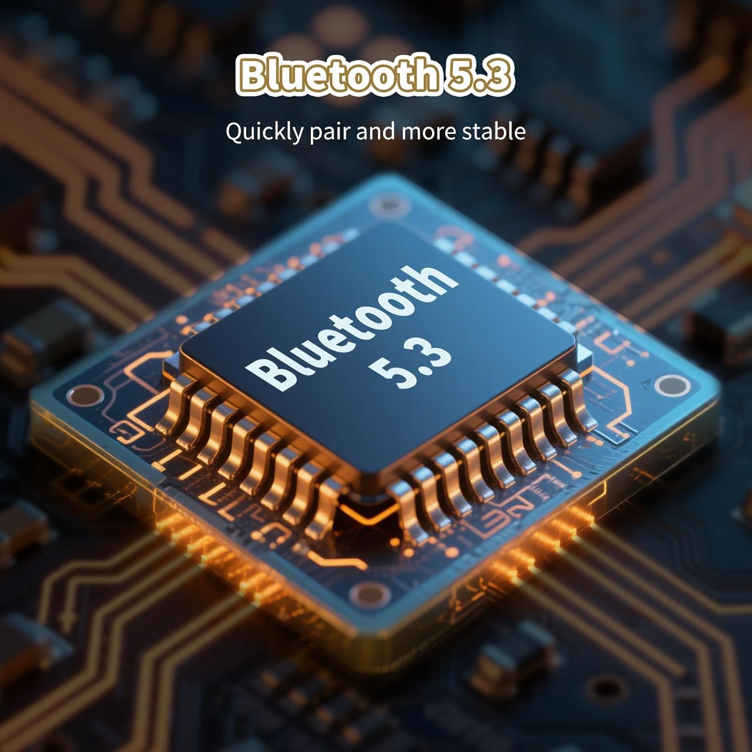 Black Bluetooth Over Ear Headphones 55H Playtime Foldable Deep Bass