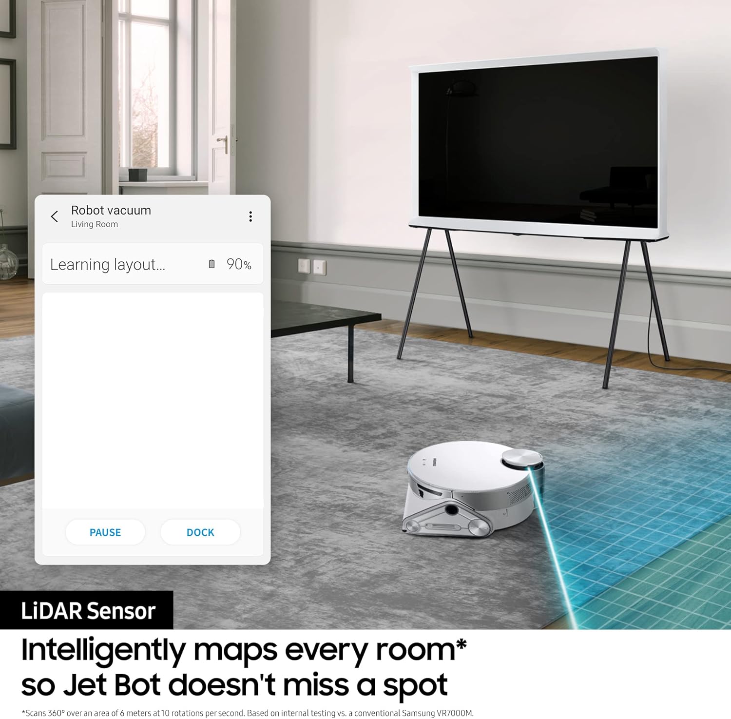 Robot Vacuum LiDAR Smart Mapping WiFi App Auto Clean Carpet