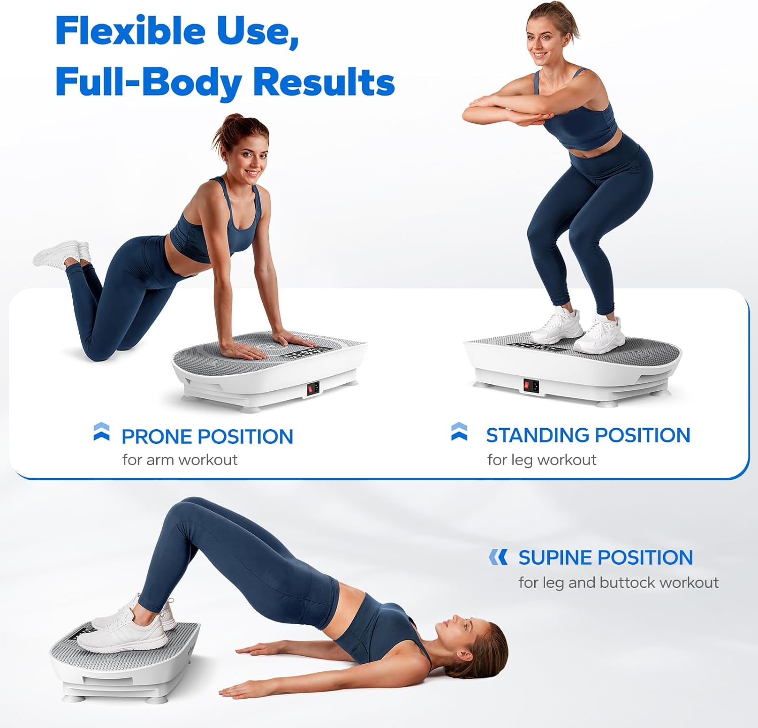 Vibration Plate Exercise Machine Quiet Fitness Platform LED Remote
