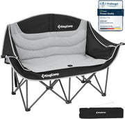2 Seater Camping Sofa Chair 300KG Black Grey