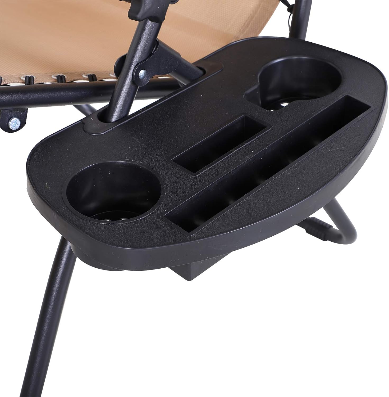 2 Zero Gravity Sun Lounger Chairs Foldable with Canopy Beige