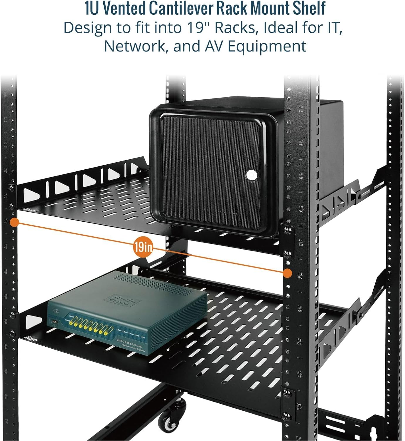 1U 2 Pack Server Rack Shelf 10in Depth 19 Inch