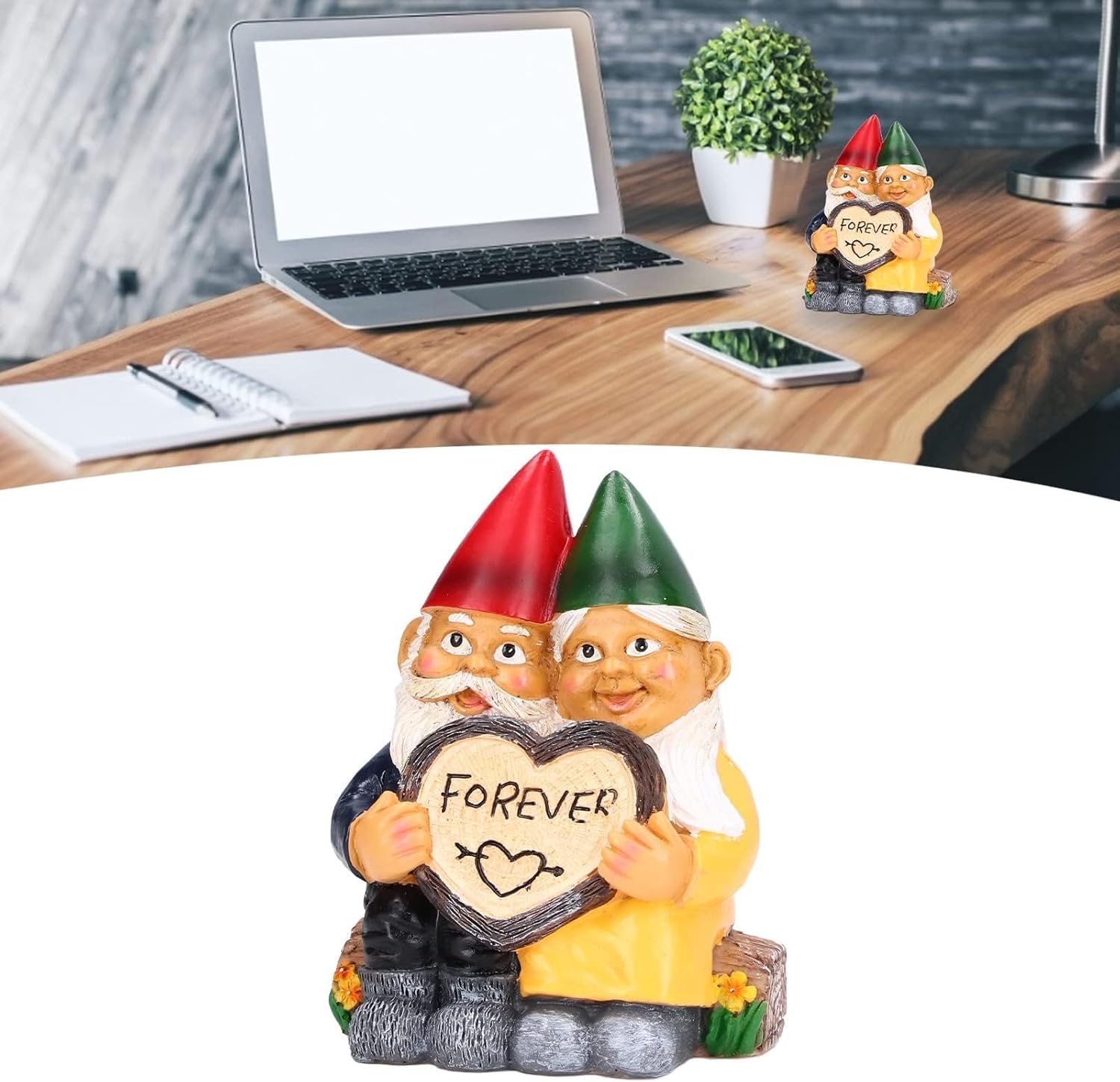 Funny Garden Gnome Couple Statue Resin Romantic Love Decor Gift
