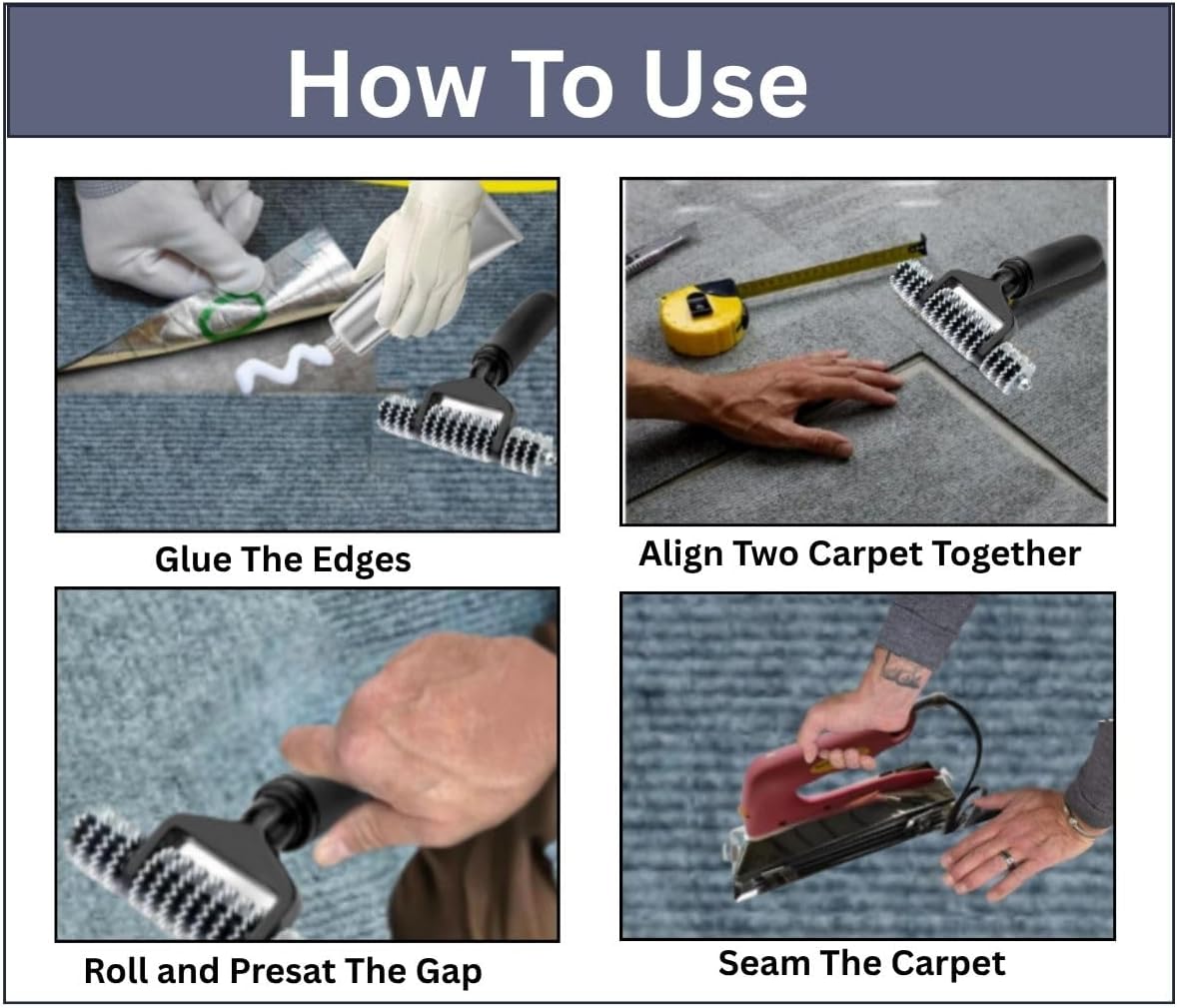 Carpet Seaming Iron 800W with Star Pile Grooming Roller Tool Set