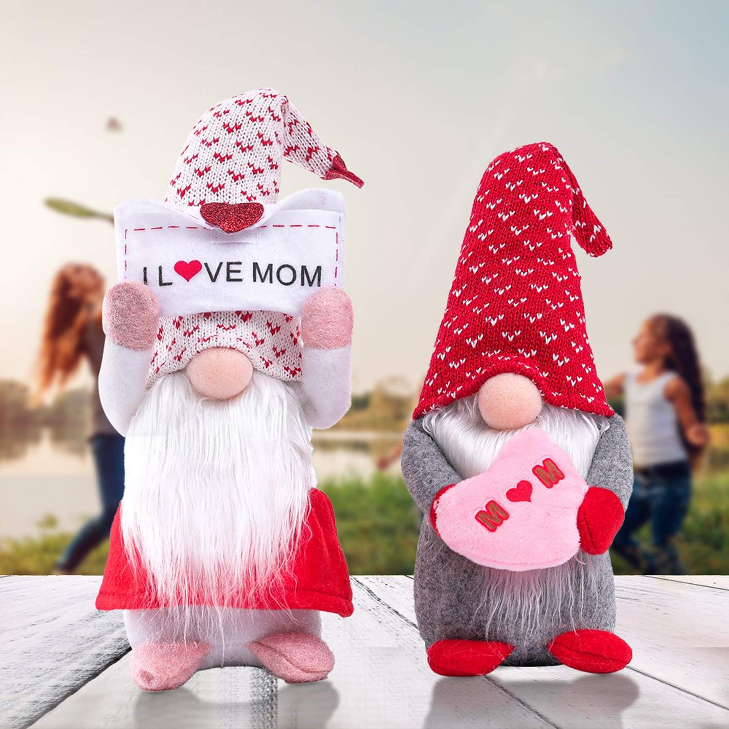 2Pcs Mothers Day Gnome Plush Tulip Gonk Spring Decor Gift
