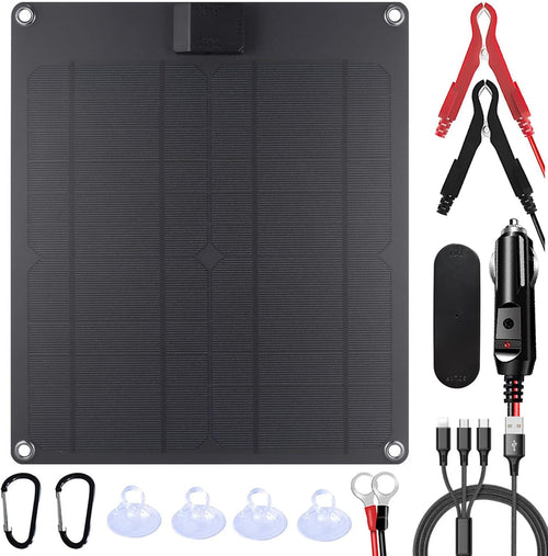 15W Solar Panel 12V USB Portable Charger Waterproof Flexible