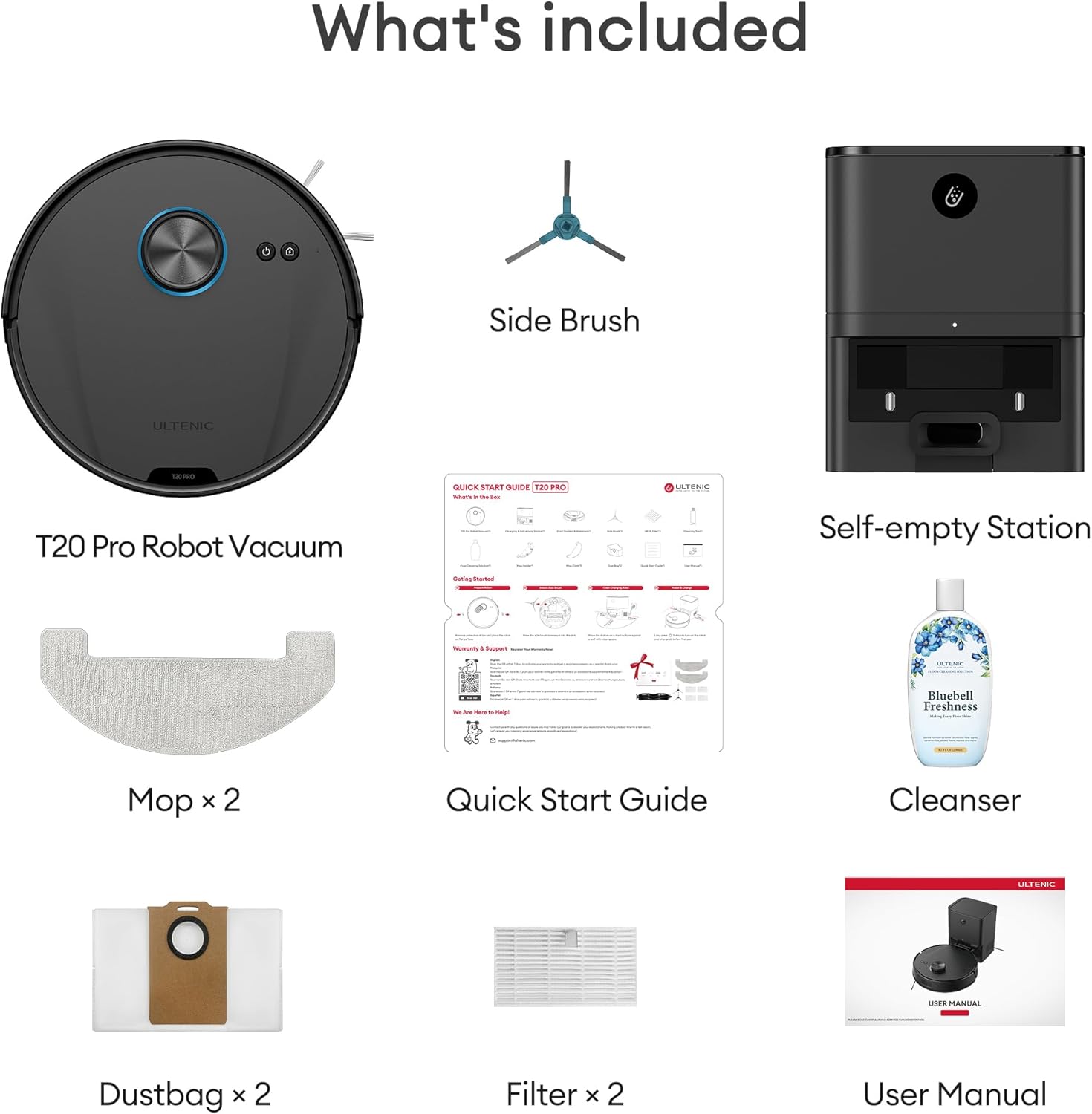 Robot Vacuum Mop 8000Pa Self Empty LiDAR Mapping App Voice Control