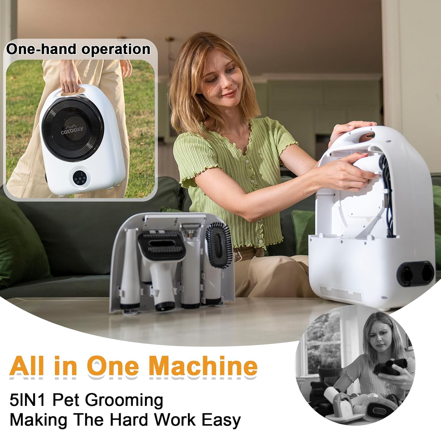 Pet Grooming Vacuum Dryer 10000Pa 2.5L Fast Dry Kit