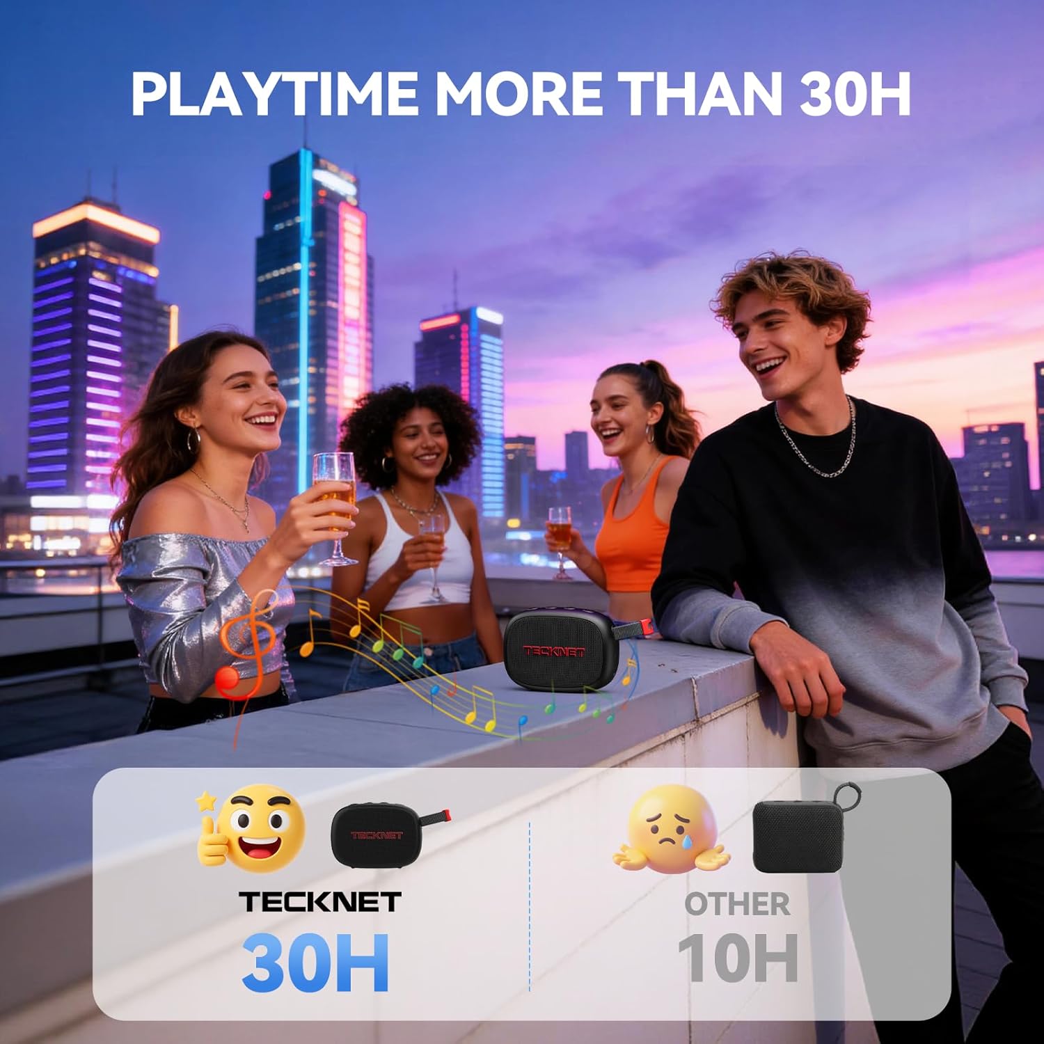 Bluetooth Speaker 30W Waterproof IP67 30H Playtime TWS Bass