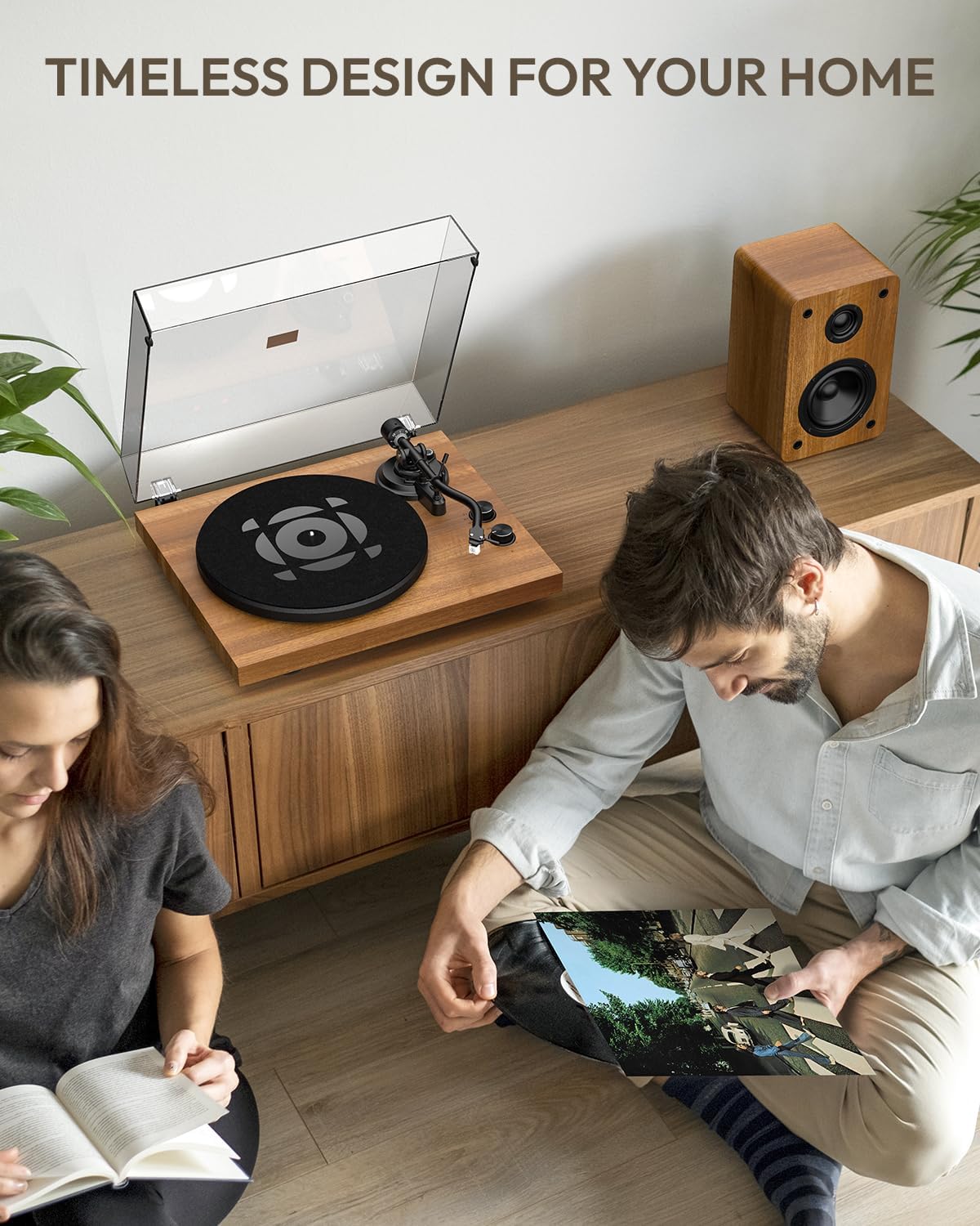 SoulBox S1 Vinyl Record Player with Stereo Speakers & Built-in Preamp