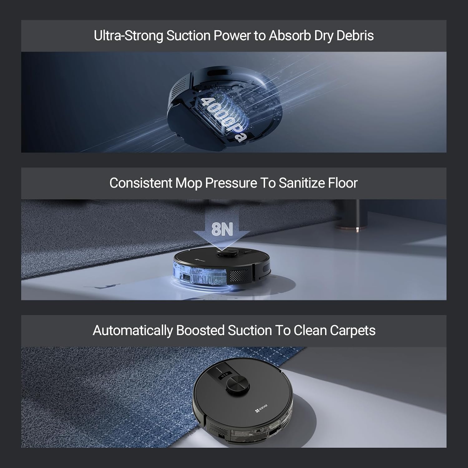 Robot Vacuum Cleaner 4000Pa Self Empty Station Smart LiDAR App Control