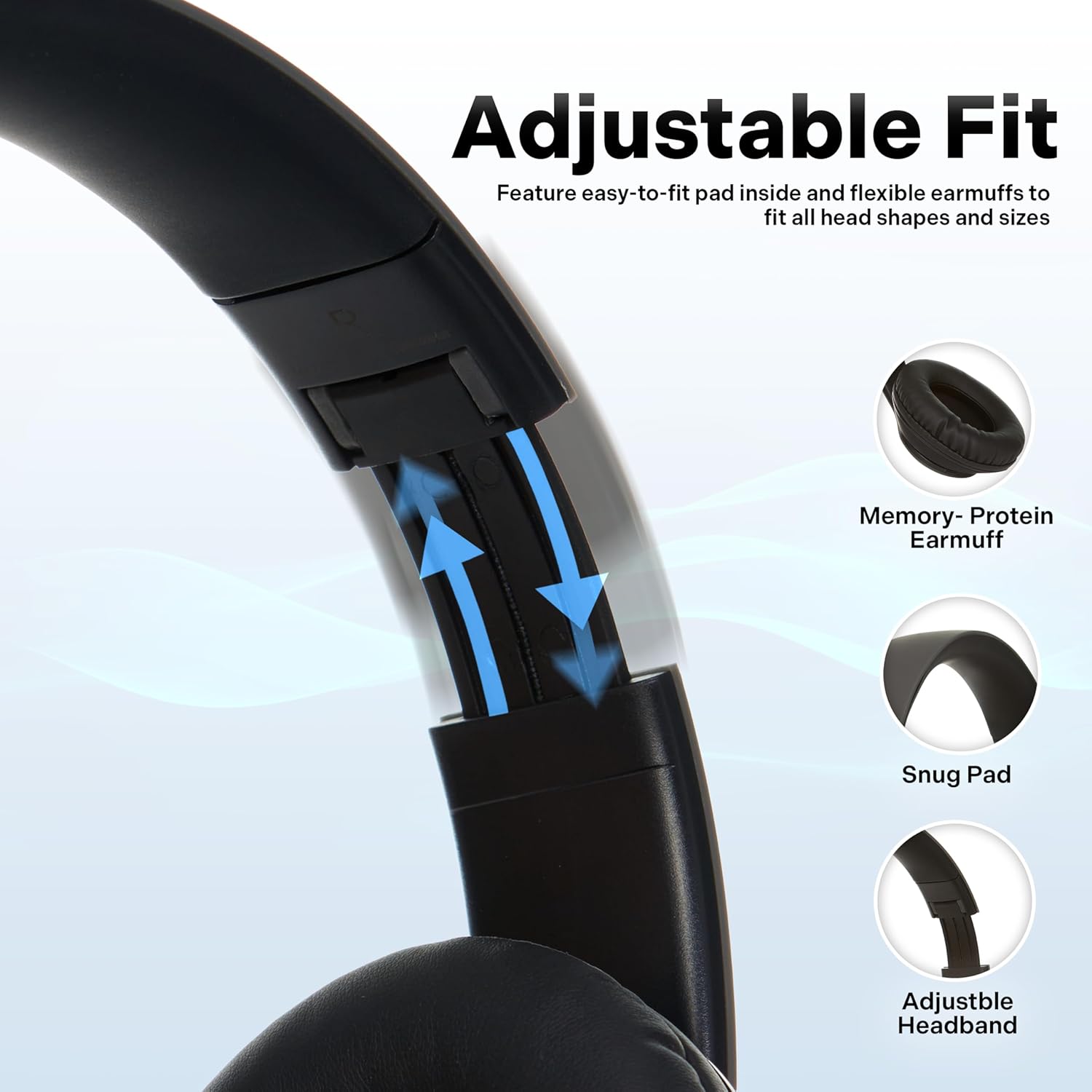 Bluetooth Over Ear Wireless Headphones Foldable HiFi Stereo Mic FM Radio