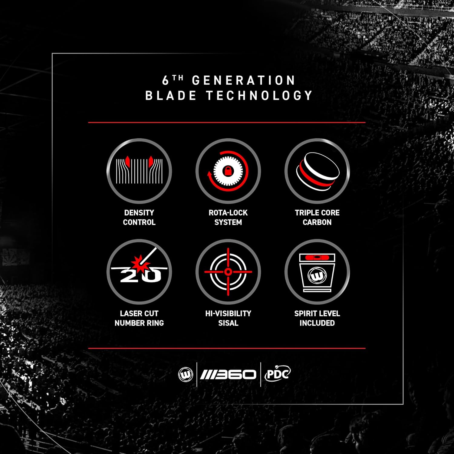 PDC Tournament Dart Board Triple Core Sisal Ultra Thin Wire Pro