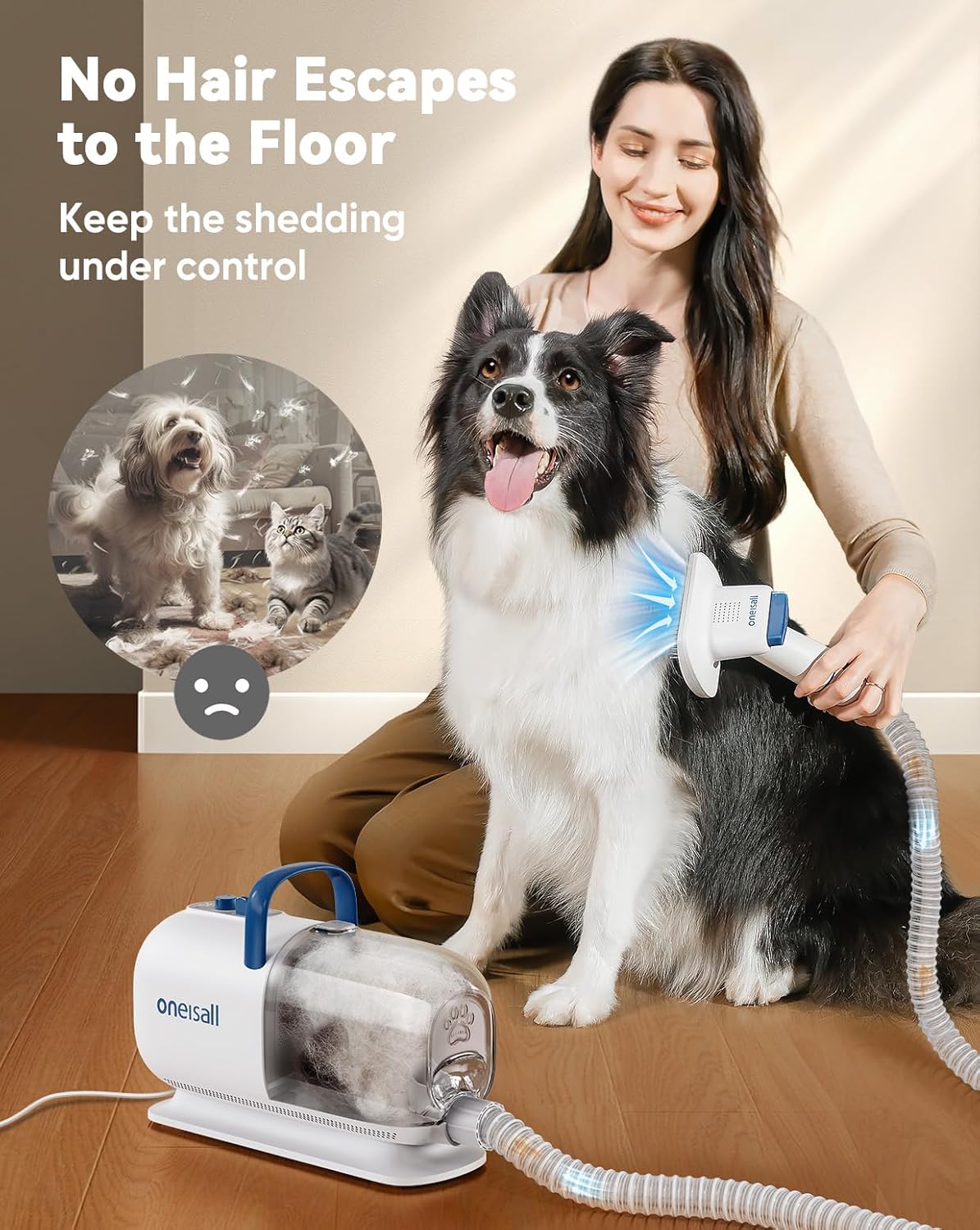 Dog Grooming Vacuum Dryer Clipper Kit 8 In 1 12000Pa