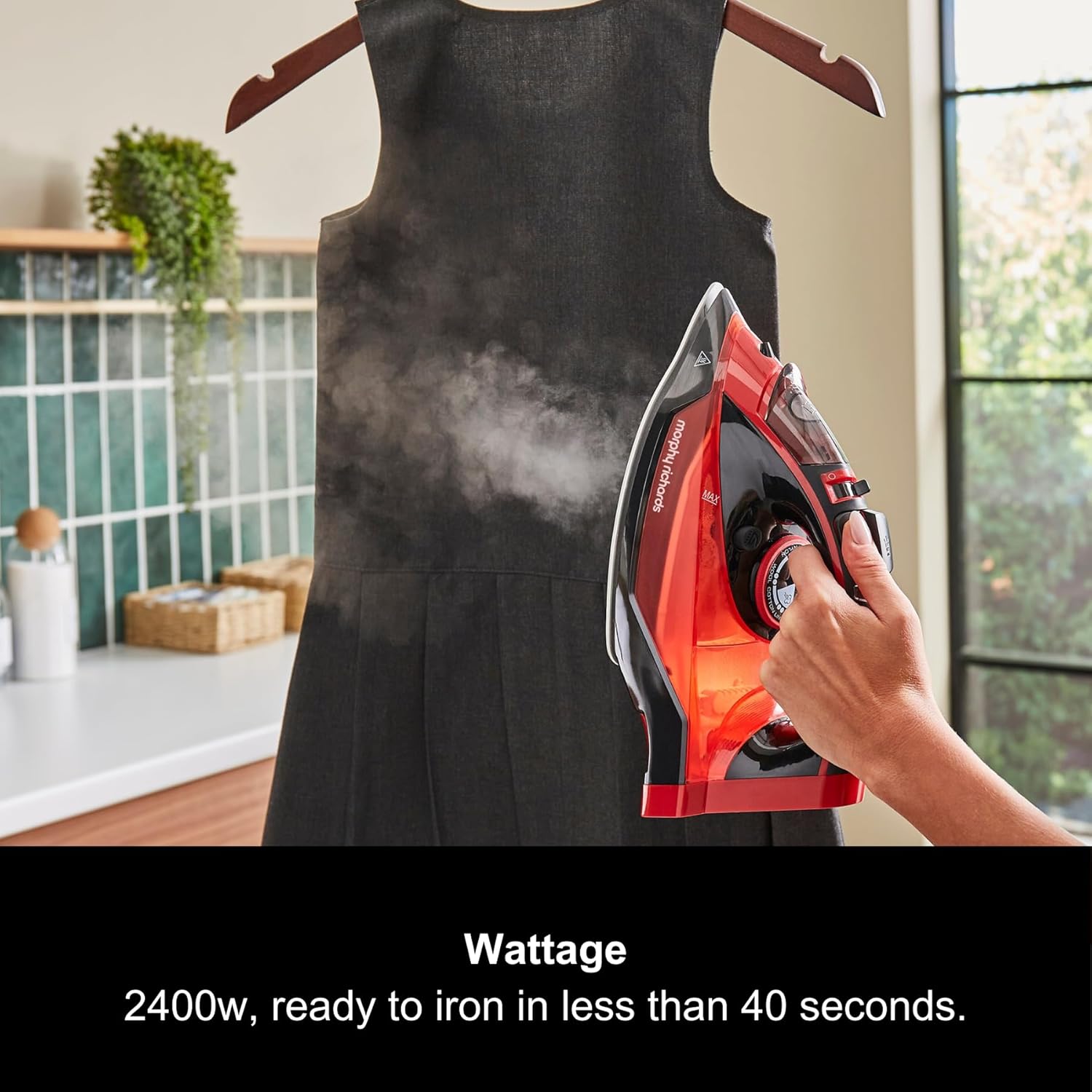 Cordless Steam Iron 2400W 130g Steam Boost Ceramic Soleplate 350ml Tank